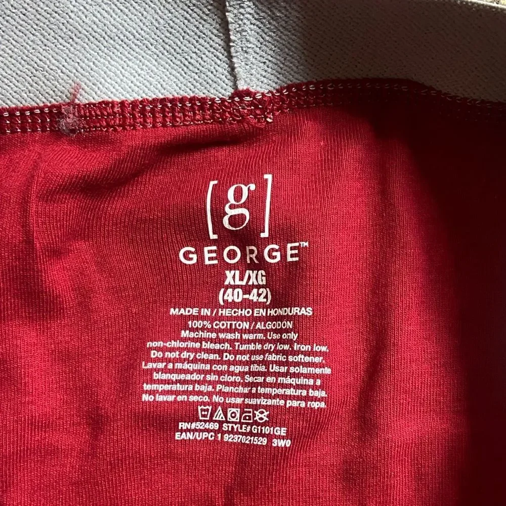 George Men’s Red Briefs with Light Gray Waistband Size XL (40-42) The Fruit Loom